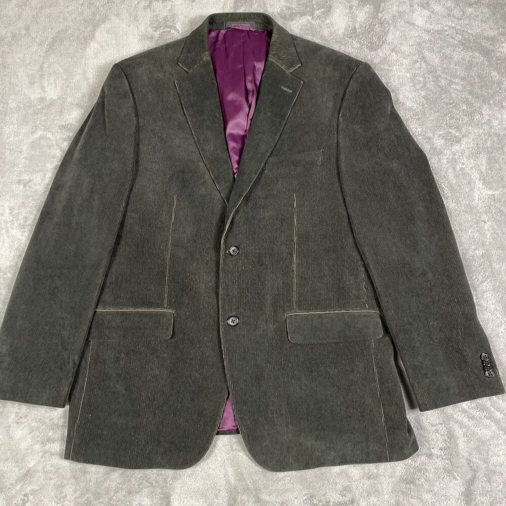 Sean John 44R Mens 2 Button Corduroy Blazer Sport Coat Jacket Brown